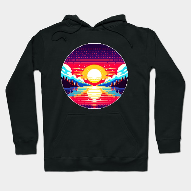 Pixelated Sunrise Hoodie by Pixel Punkster